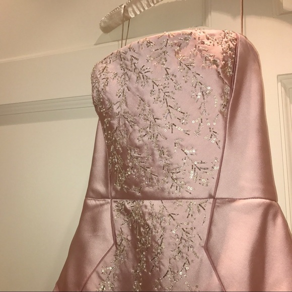 SOLD! $6800 J Mendel Midi Dress Pink Gown Beaded 2 - Picture 4 of 8